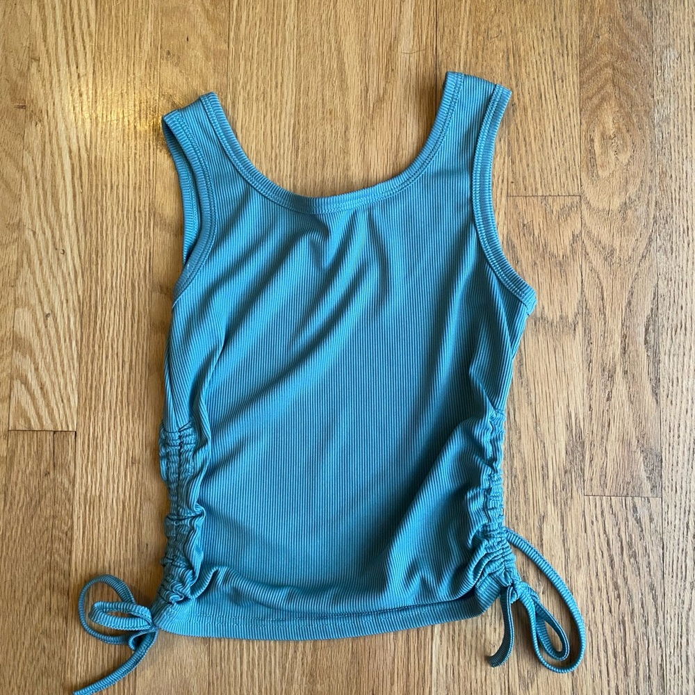 SHEIN Teal Ribbed Tank Top